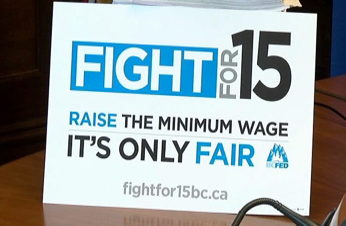 BC Federation of Labour calling on BC Government to increase minimum wage to $15 an huor