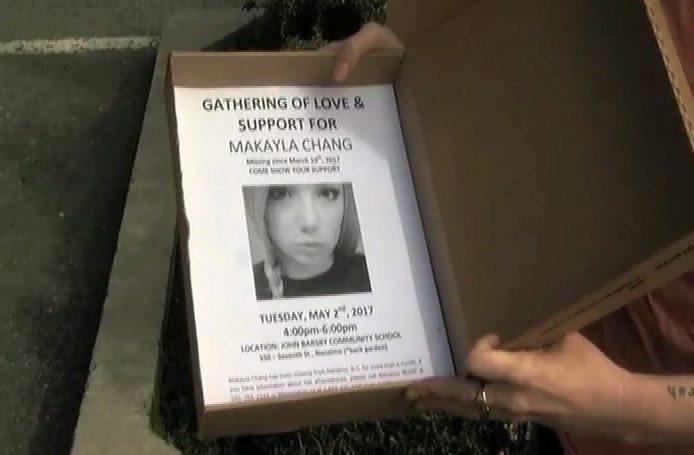 Gathering planned in support of missing Nanaimo teen Makayla Chang