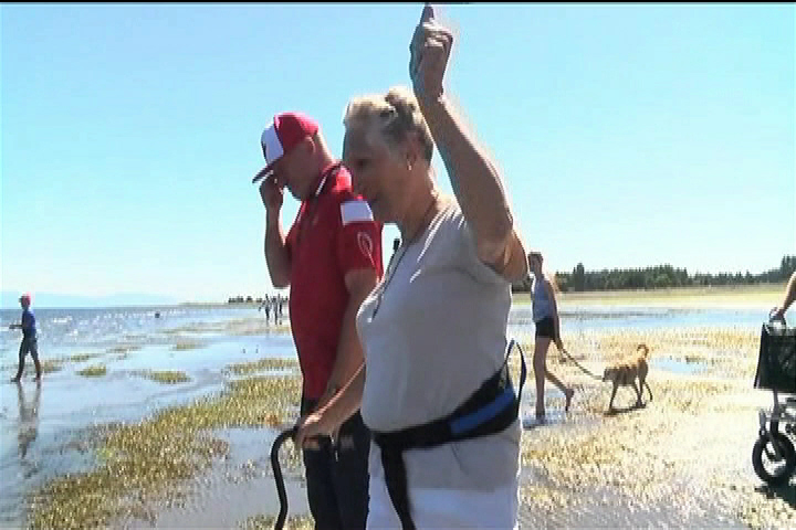 Disabled Parksville woman walks beach for first time in years