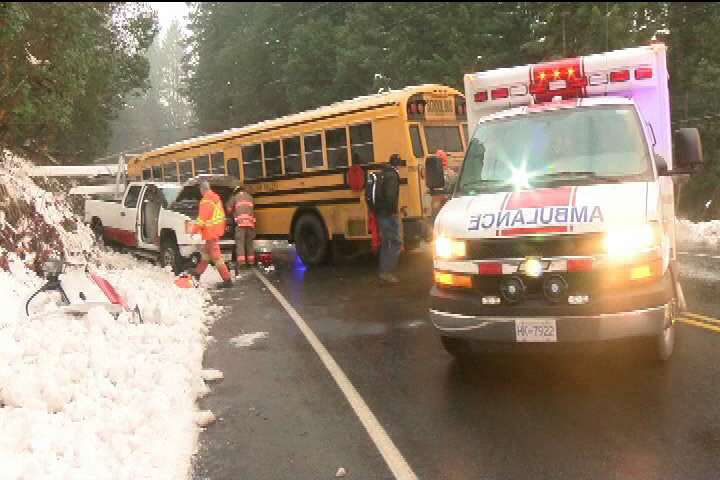 Police say 'miraculous' no one seriously hurt in Shawnigan school bus crash