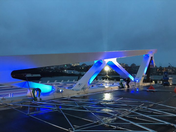 'Blue bridge' not lost as coloured lights fitted on new Johnson Street Bridge