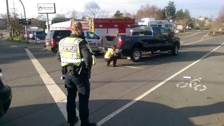 Pedestrian seriously injured after being hit by truck in Central Saanich