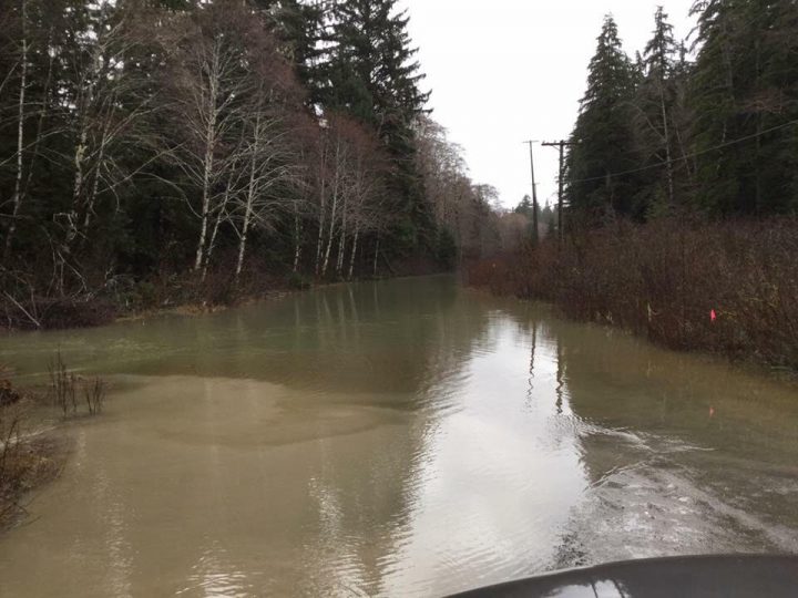 Flooding cuts off main road to Ditidaht First Nation village on Vancouver Island's West Coast