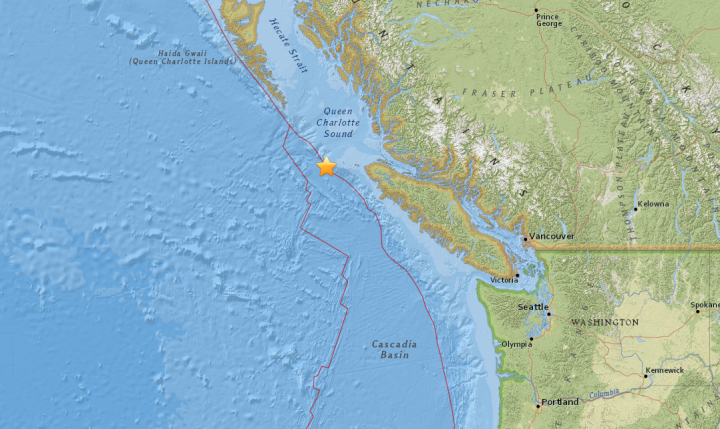 4.2-magnitude earthquake strikes off coast of northern Vancouver Island