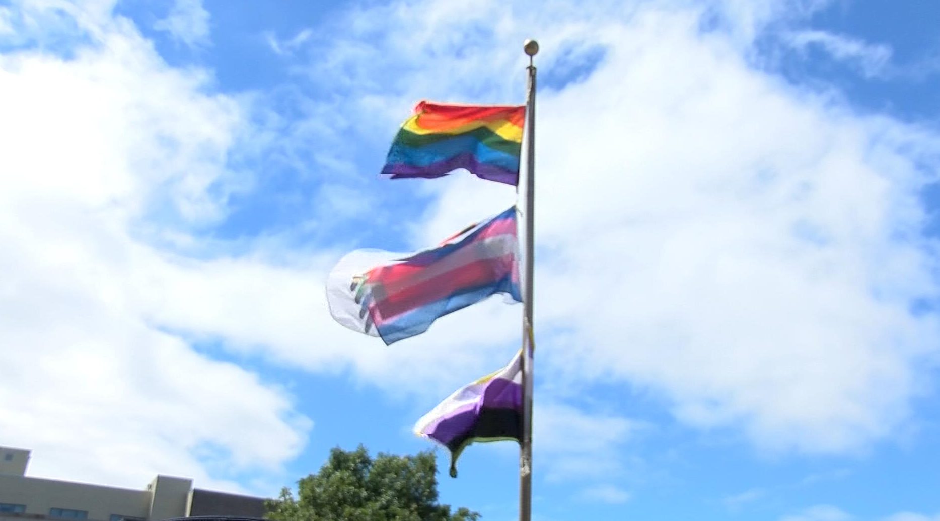 Pride week begins in Victoria with five pride flags raised at city hall