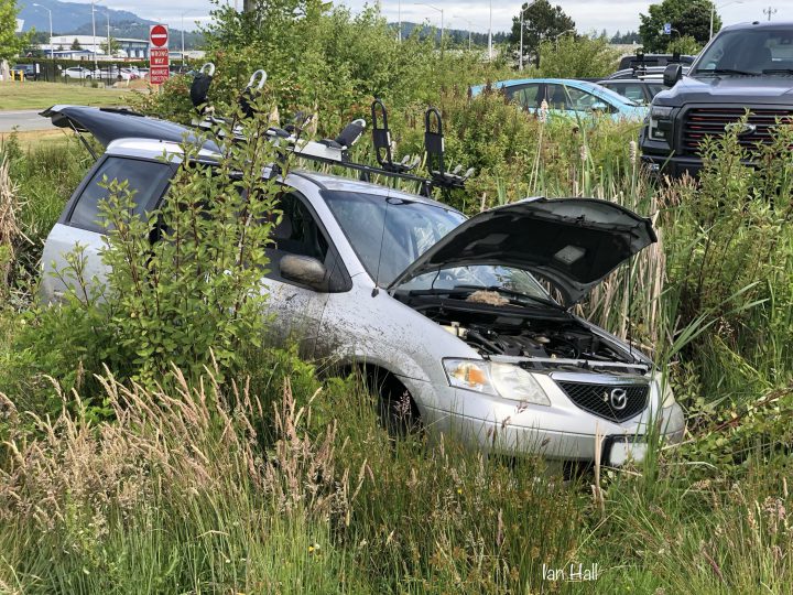 One man sent to hospital after veering off road at Victoria International Airport