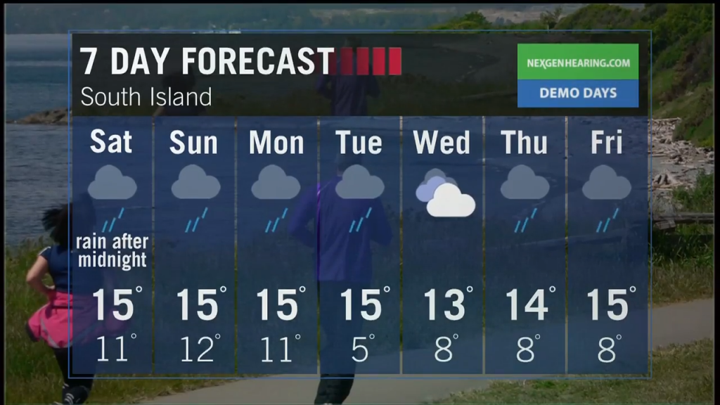 Increasing cloud today over Vancouver Island - expect showers Sunday