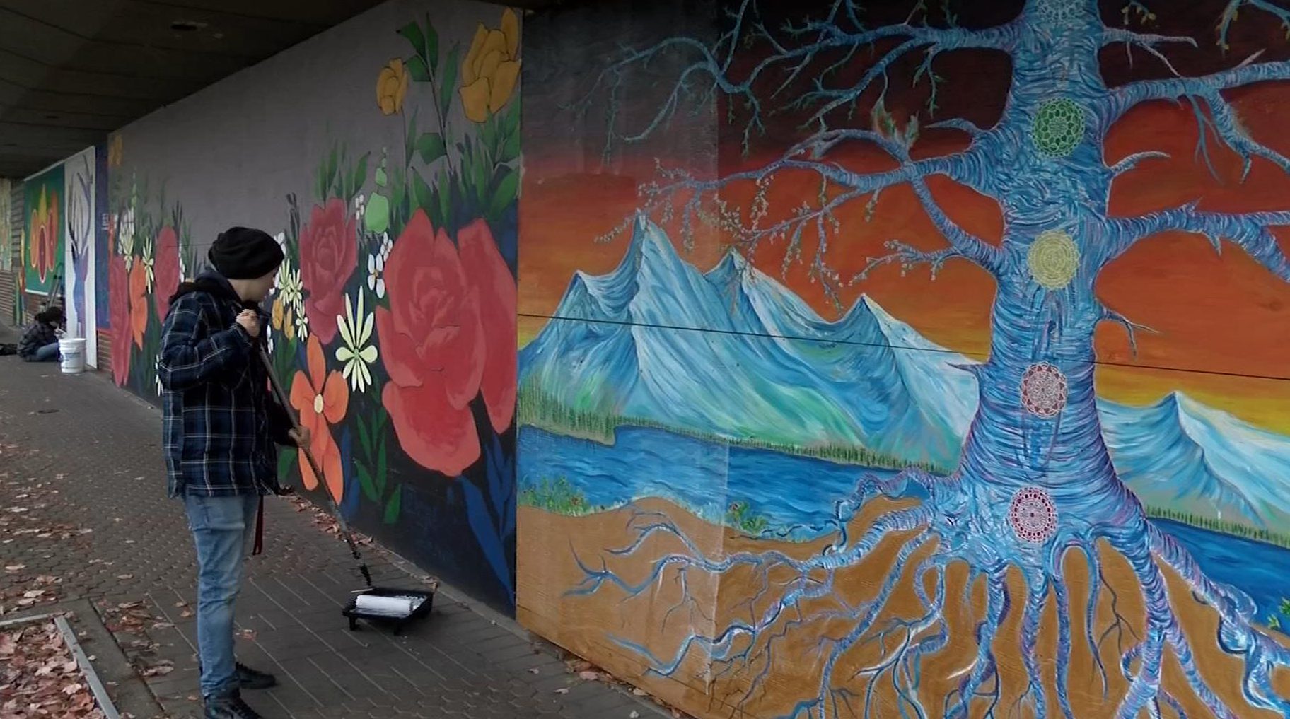 Artists finish painting eyesore building in Nanaimo's downtown