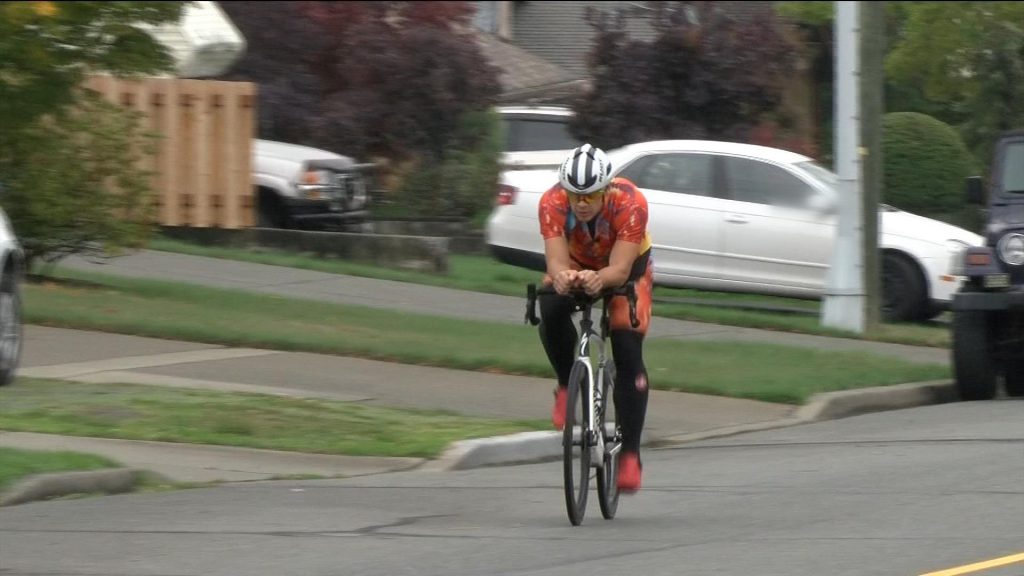 Bike cam shows close call with cyclist in Saanich