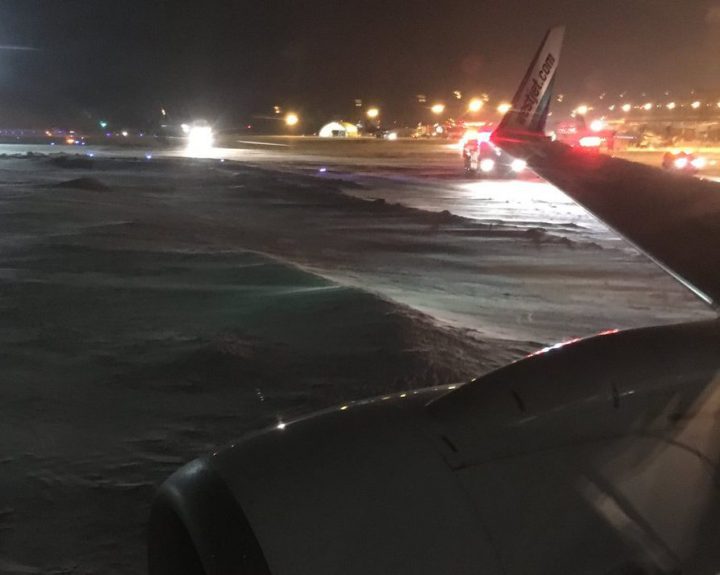 WestJet investigating after Victoria bound flight slides off Edmonton taxiway, ice suspected as cause