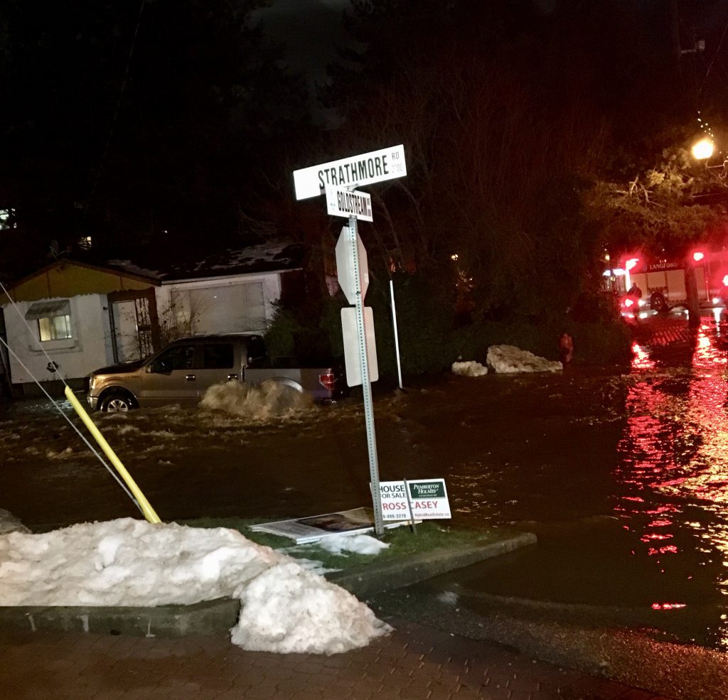 CRD expects to restore water by Wednesday morning to homes affected by Langford water main break