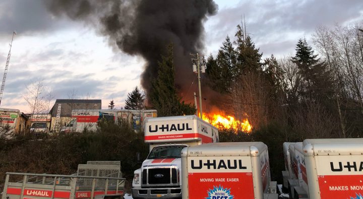 Sooke RCMP investigate fire that destroyed concrete plant Sunday night