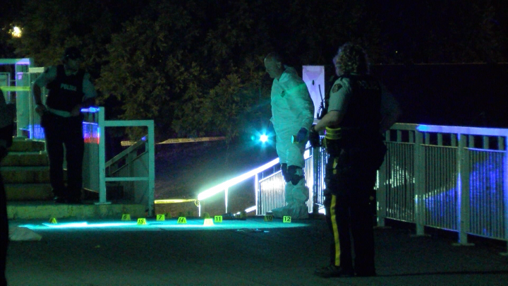 Police investigate after a stabbing at Nanaimo's waterfront walkway on March 29, 2019.