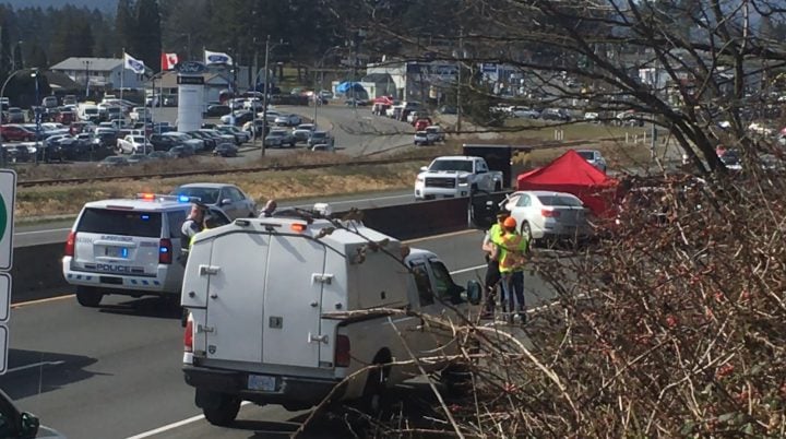 Nanaimo RCMP say a motorcyclist died in a crash on March 22, 2019 on Highway 19A, near the Norwell Drive and Jingle Pot Road intersection.