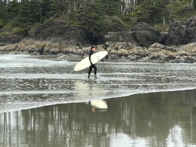 Trudeau leaving the water after surfing (Photo: Lynn Meyers)