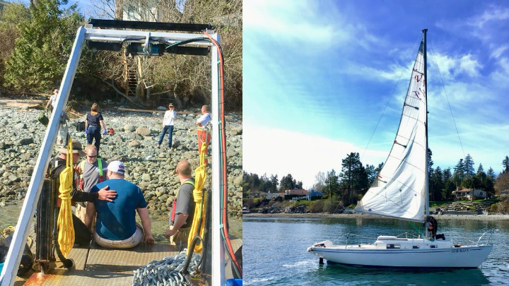 Commercial divers rescue man who fell off dinghy into water in Saanichton Bay