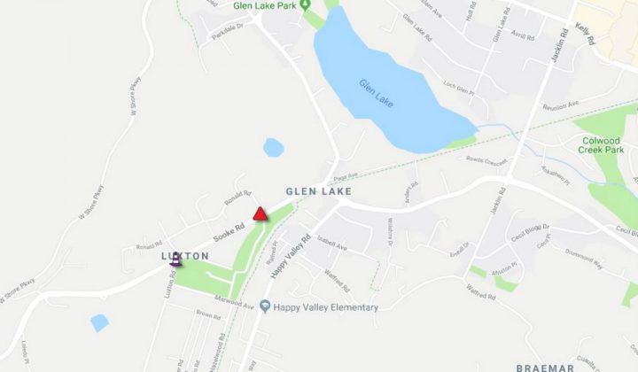 Westbound lanes closed on Highway 14 near Glen Lake from MVI in Langford