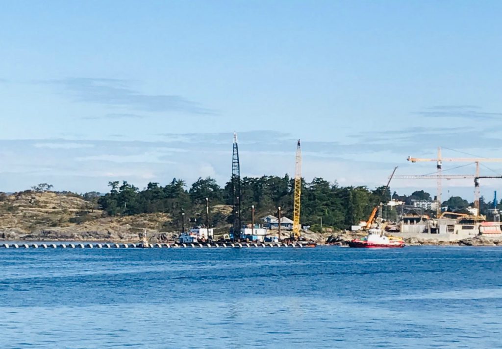 Object of curiosity:Section of pipe for CRD's sewage-treatment project arrives in Victoria by barge