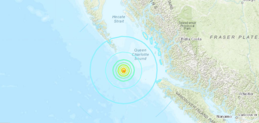 5.8 magnitude earthquake hits north of Vancouver Island, no tsunami expected