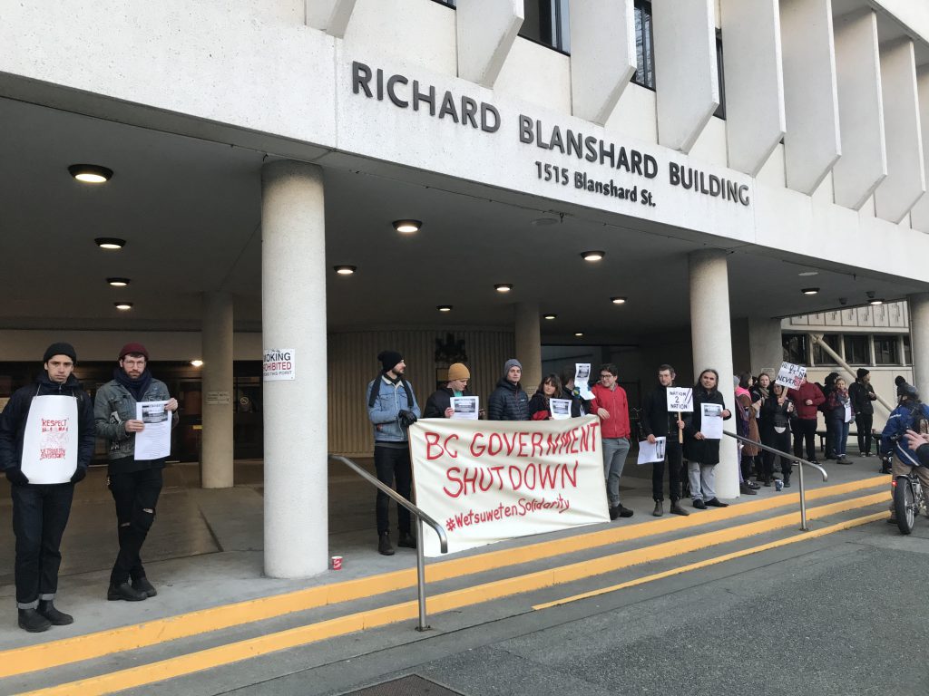 Wet’suwet’en protests wrap up at the BC government offices in Victoria