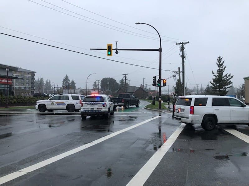 Pedestrian taken to hospital after being struck by vehicle in Langford