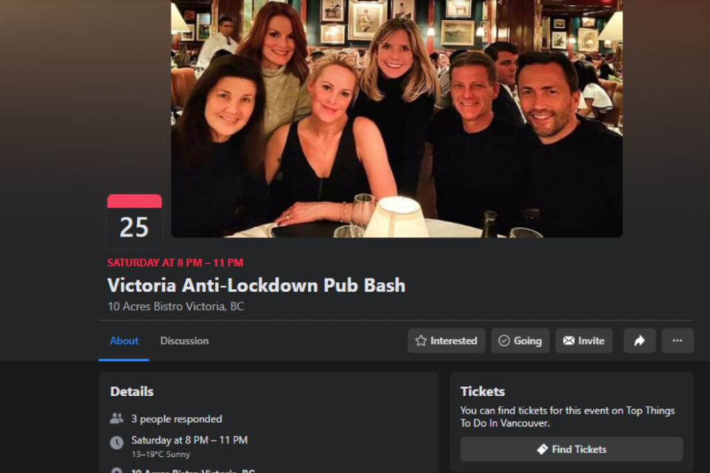 Victoria restaurant says anti-lockdown pub bash event on Facebook is a hoax