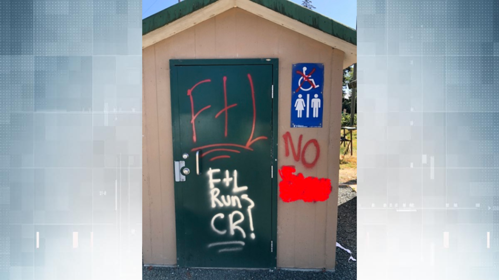 Racist and sexually explicit graffiti found all over park in Campbell River