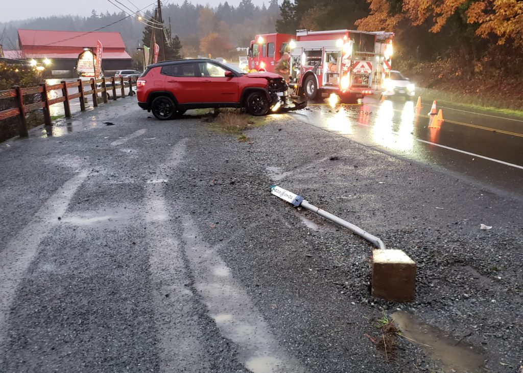 Impaired driver crosses oncoming lanes, crashes into cycling trail in Saanich