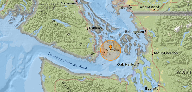 Earthquake recorded near Oak Bay on Friday morning, felt by Vancouver Islanders