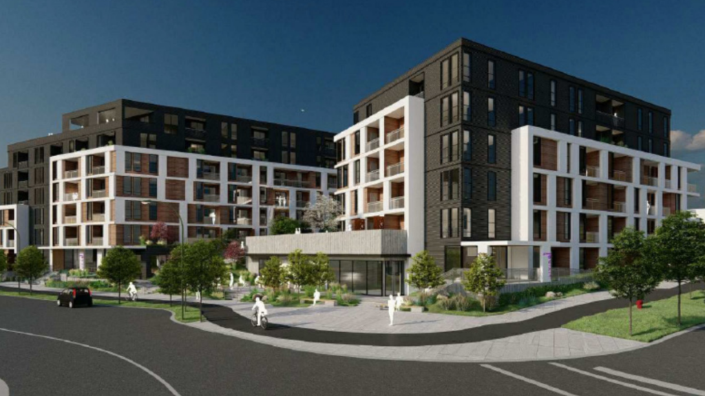 Telus plans 197-unit residential development featuring public plaza near downtown Nanaimo