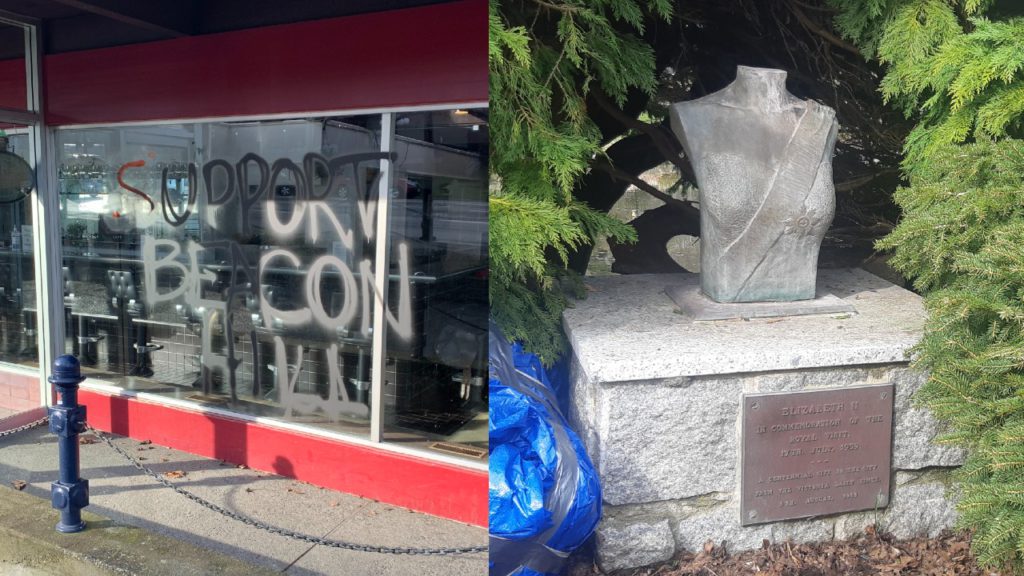 No arrests made yet in Beacon Hill graffiti, statue 'mischief investigations': VicPD