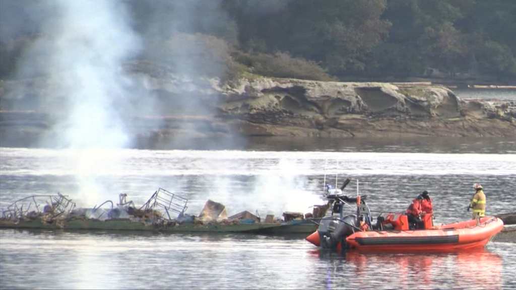 RCMP: Woman presumed dead after boat catches fire in Ladysmith