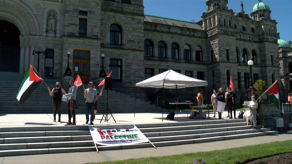 'We are here to educate the people:' Pro-Palestine rally held at B.C. Legislature