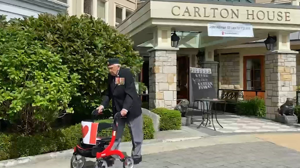 Why a 102-year-old war veteran is walking 102 laps around his courtyard