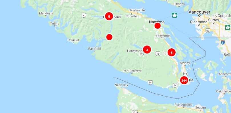 UPDATED: Power restored after outages in Greater Victoria, Cowichan Valley