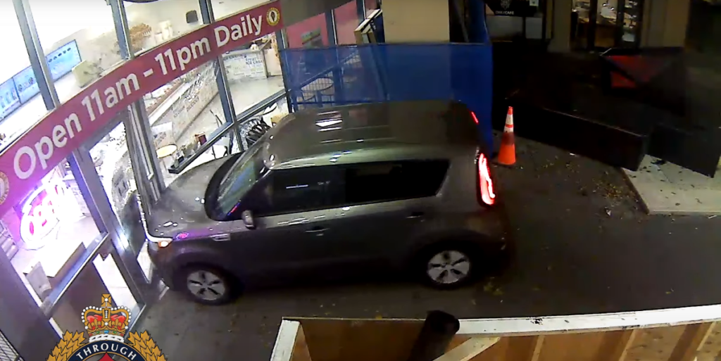 Man arrested after driving into storefront at The Bay Centre in Victoria