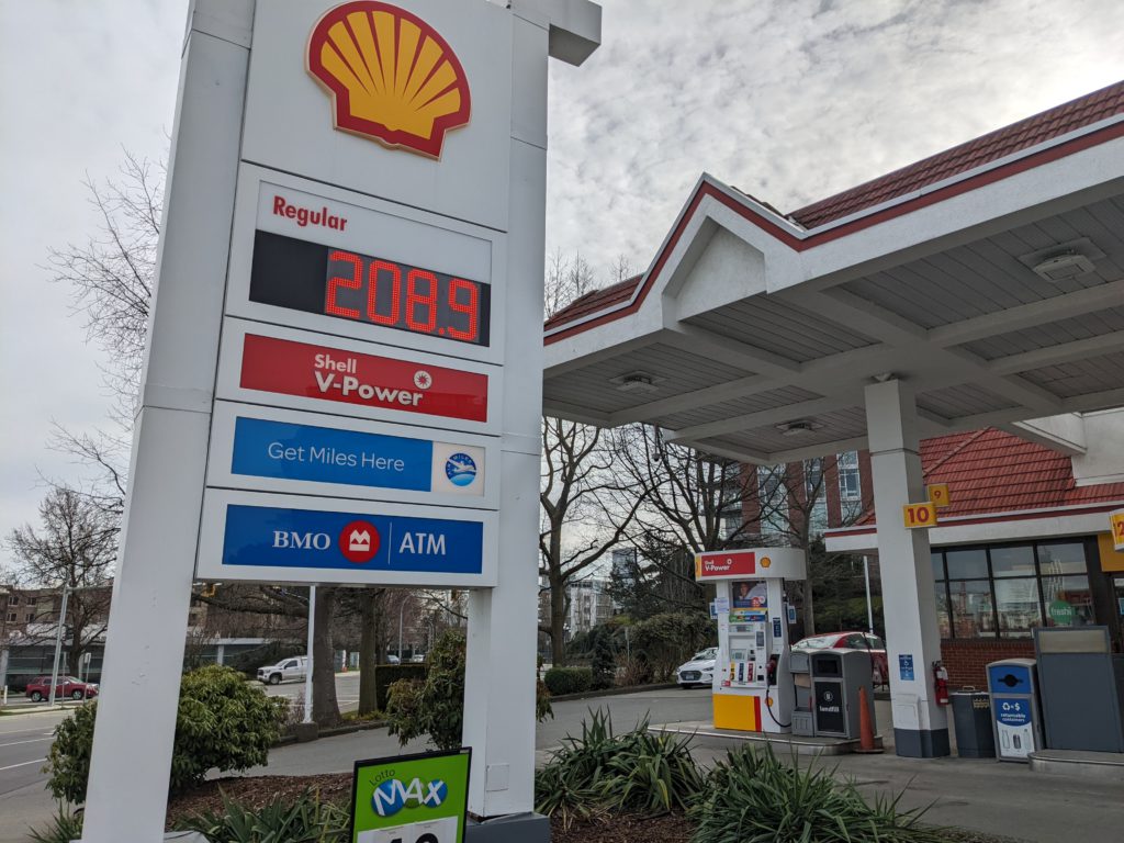 Gas prices in Victoria jump to 208.9