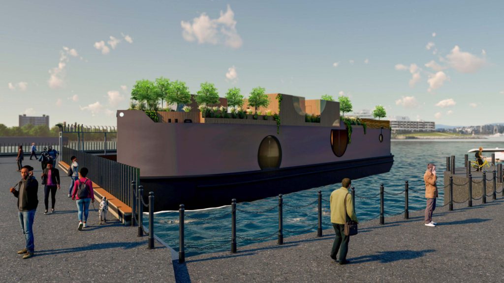 Floating sauna barge application submitted to Victoria for Ship Point