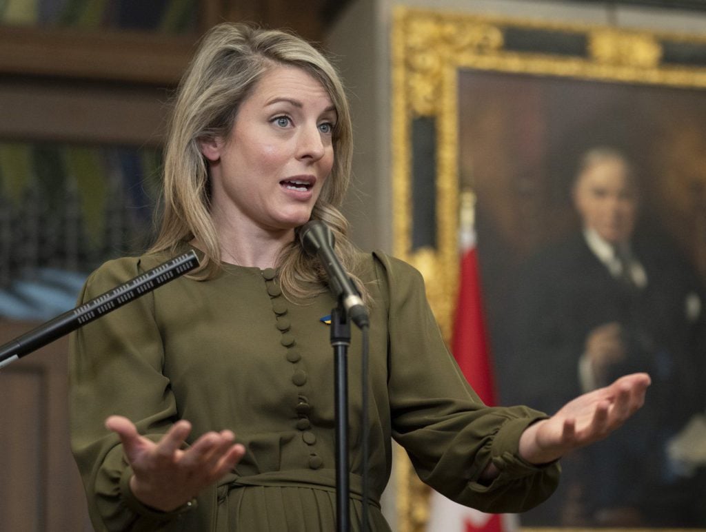 Joly warns of further sanctions against Russia as Trudeau set to leave for Europe