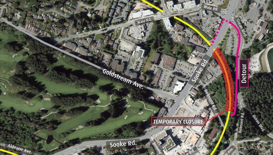 Section of Galloping Goose in Colwood closed for emergency sewer main repair