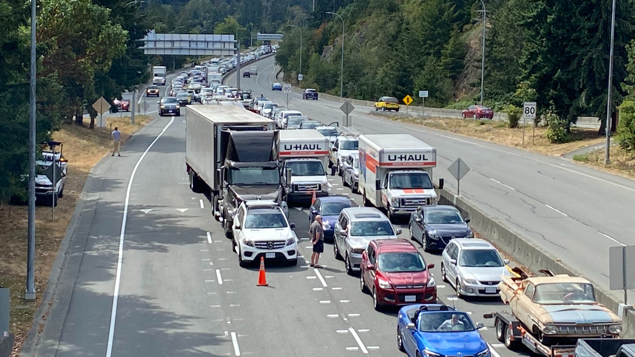 Sailing delays, major backups at terminals caused by police incident on