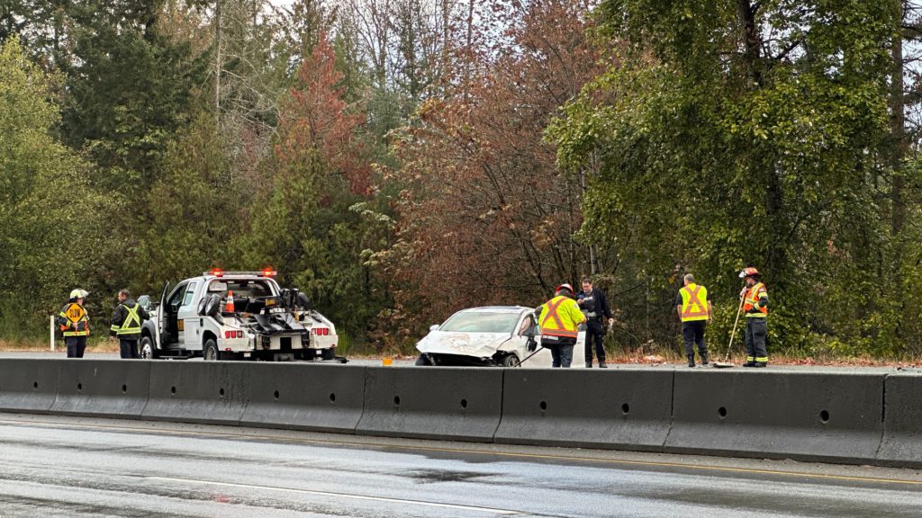 Driver taken to hospital with minor injuries after single-vehicle crash on Malahat