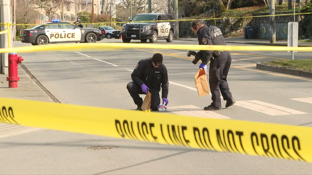 Victoria police close stretch of Hillside Ave. at Cook St. Sunday