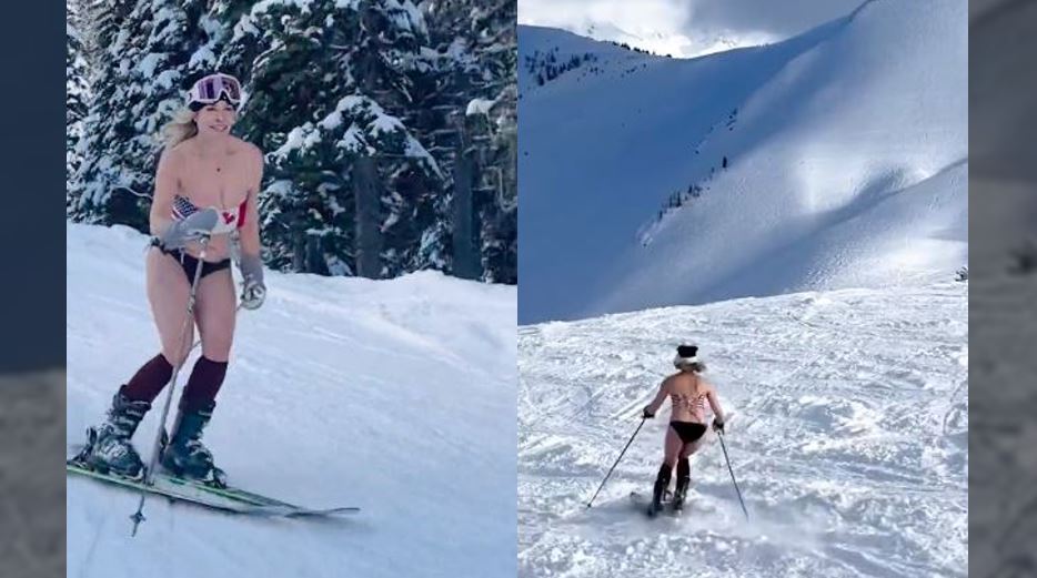 Comedian Chelsea Handler bares all when hitting the slopes in B.C. to celebrate birthday