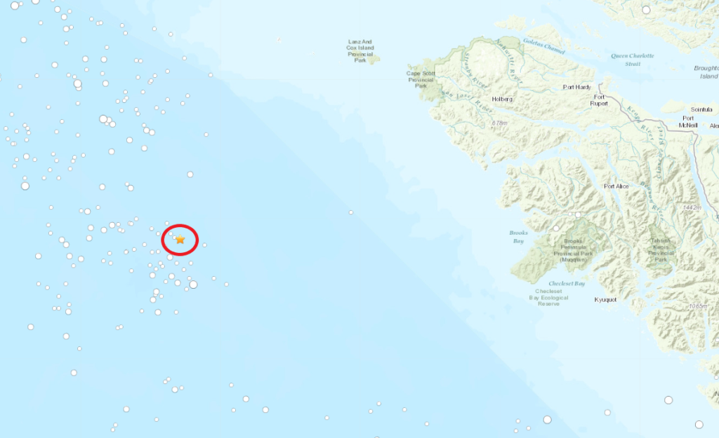 Early-morning 4.3-magnitude quake recorded west of Vancouver Island