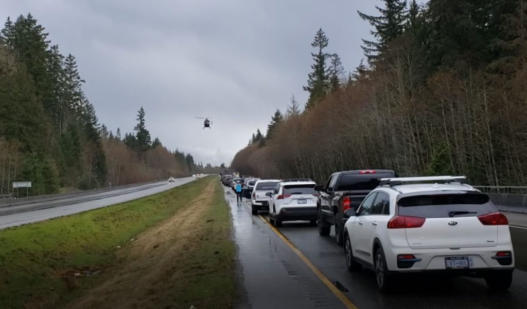 Crash snarls traffic on Highway 19 near Qualicum Beach