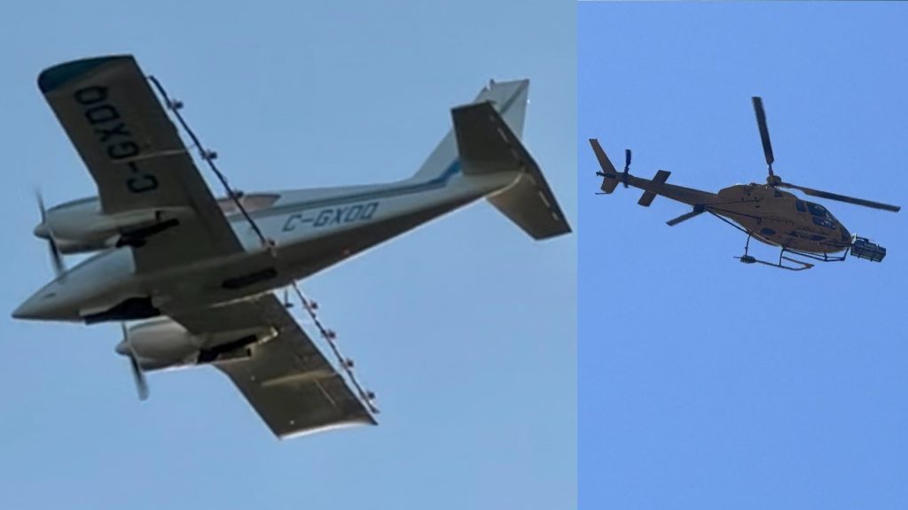 What's in the sky? Helicopters and planes flying over Vancouver Island for two projects