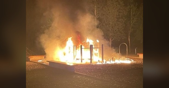 Arsonist torches playground in Duncan, police seeking witnesses: RCMP