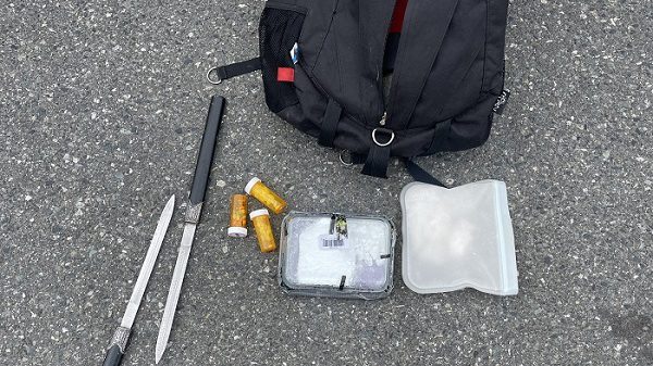 West Shore RCMP seize licence, drugs and weapons after traffic stop