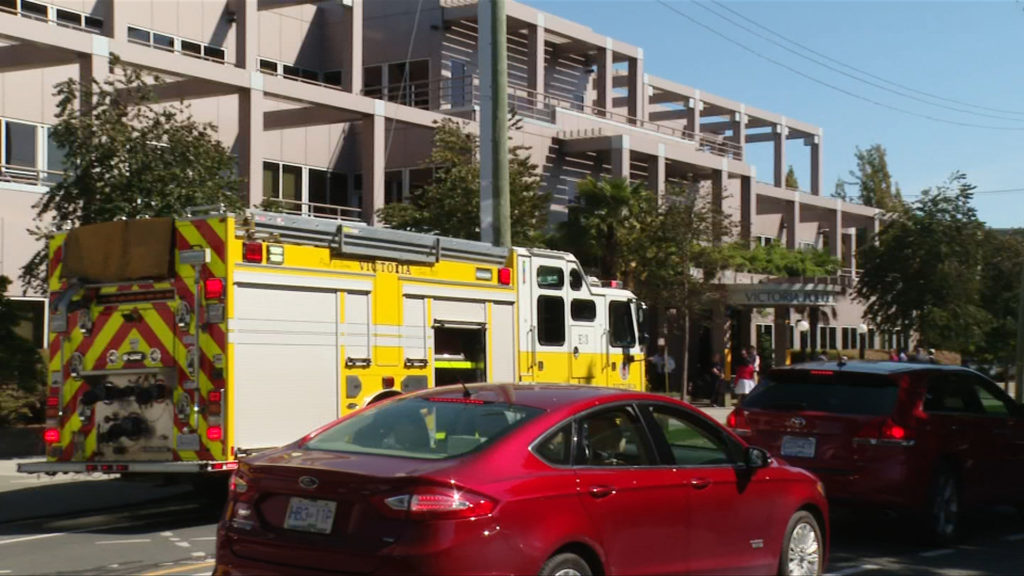 'Significant flames': VicPD evacuates headquarters as e-bike catches fire